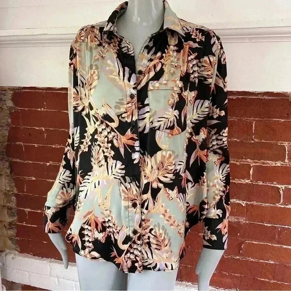 Free People Under The Palms Shirt Tropical Print - Picture 2 of 13